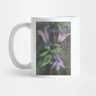 Watercolour painting of purple blue harebells Mug